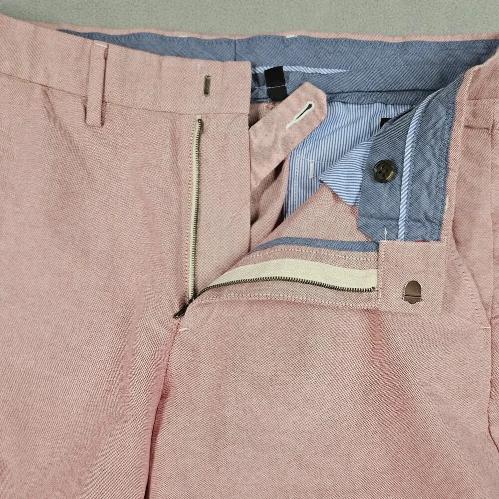 J.Crew Bowery Pants Men 31x30.5* Red Urban Slim Chino Cotton Flat Front Prep Ivy